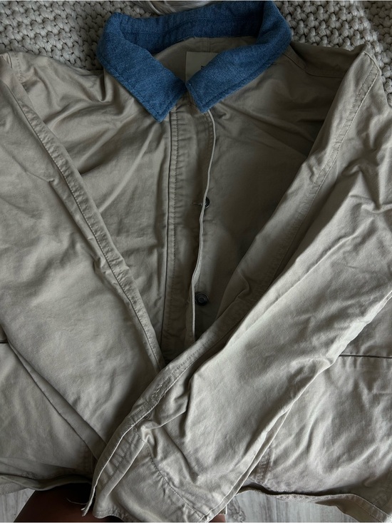 Thread & Supply Jackets & Blazers - Thread+Supply Large Khaki Jacket Denim Collar